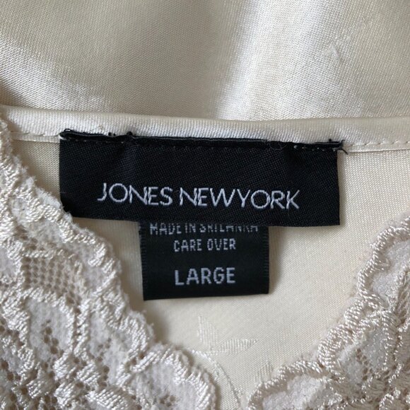 Vintage Jones of New York Nightgown Negligee Size Large Ivory Excellent - Picture 3 of 7